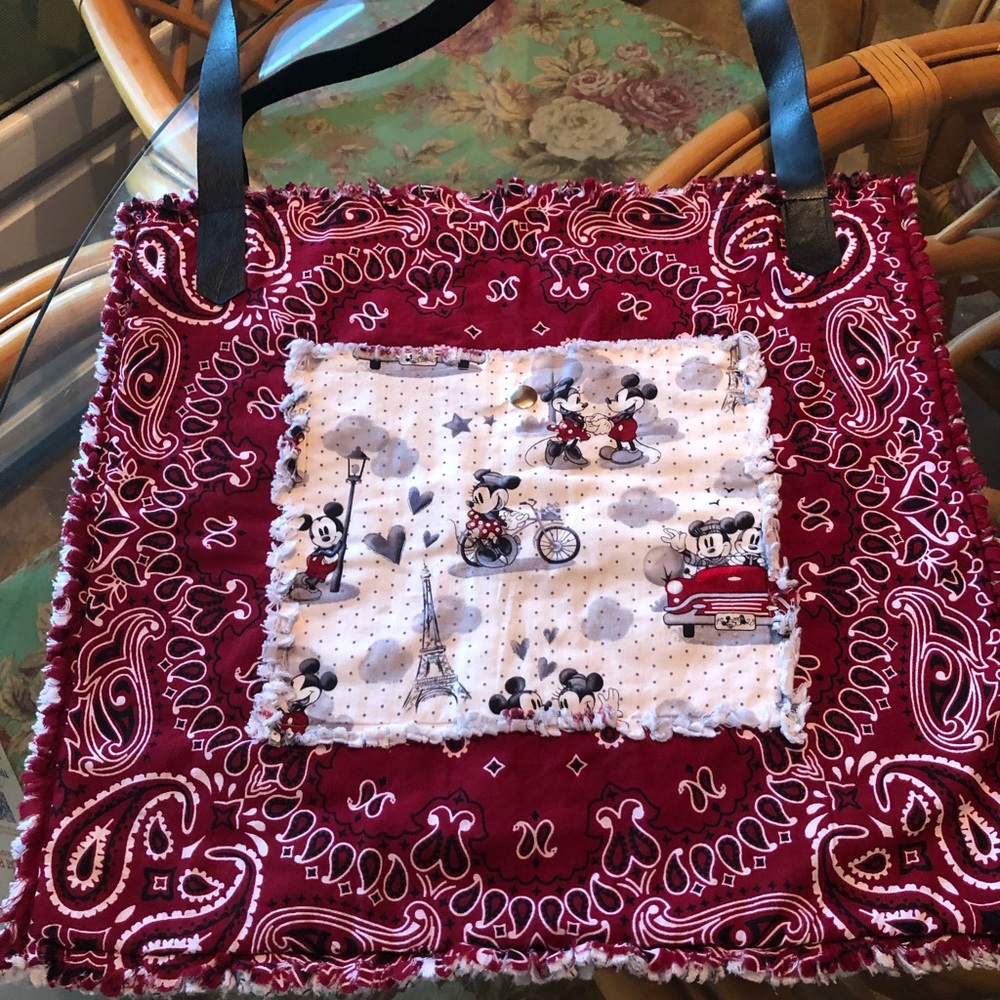 Handmade boutique  print paisley bag